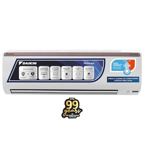 Daikin 1.0 Ton 3 Star Hot & Cold Inverter Split AC (Copper, PM 2.5 Filter, FTHT35UV, White)