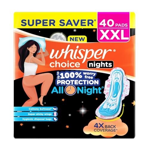 Whisper Choice Nights, 40 XXL Pads