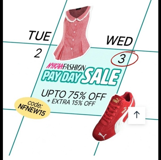 Nykaa Fashion Pay Day Sale – Up to 75% Off + Extra 15% Off (Code: NFNEW15)