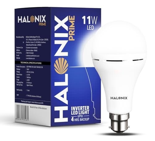 Halonix 11W Rechargeable Emergency Light B22D Inverter LED Bulb