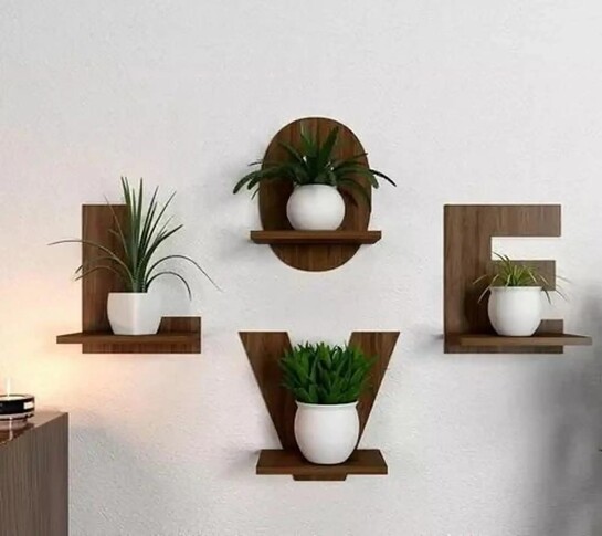 Love Wall Shelves (6 X 6 , Brown)