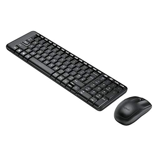 Logitech MK215 Wireless Keyboard and Mouse Combo for Windows, 2.4 GHz Wireless, Compact Design, 2-Year Battery Life(Keyboard),5 Month Battery Life(Mouse) PC/Laptop- Black