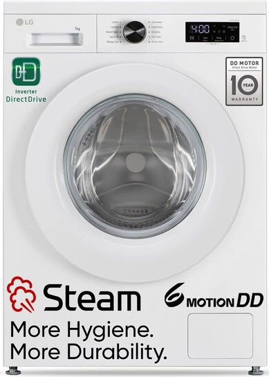 LG 7 kg 5 Star, Allergen free with Steam, Inverter Direct Drive -...more