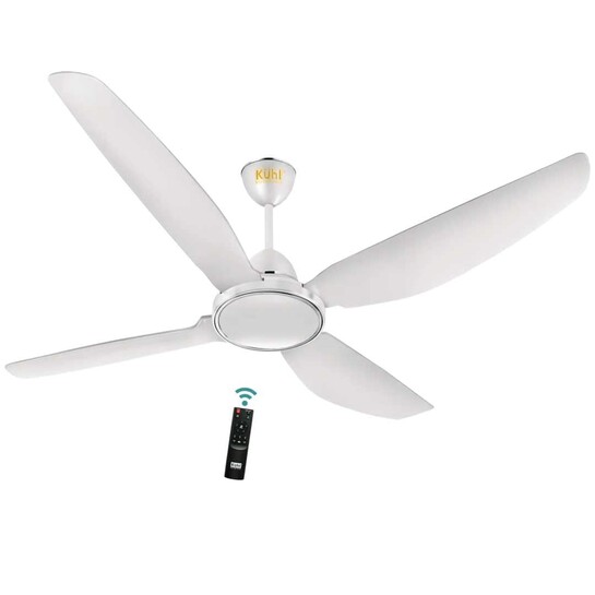 KUHL Brise E4 1320mm Stylish Power Saving BLDC Ceiling Fan with Remote |White