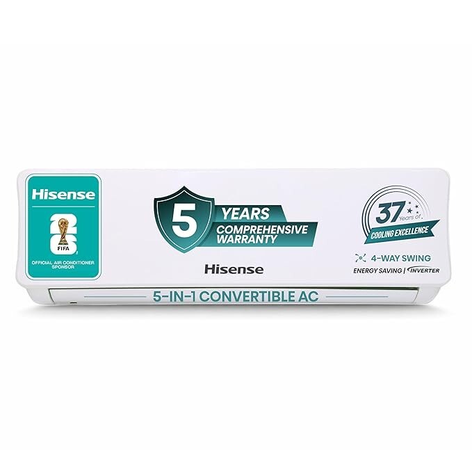 Hisense 1.0 Ton 3 star Inverter Split AC  Apply ₹1000 coupon