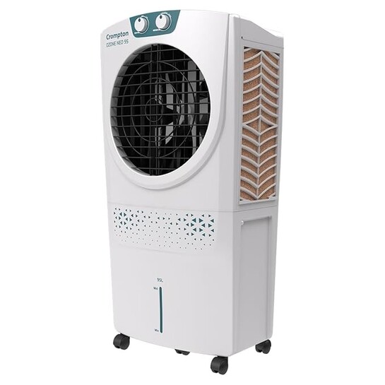 Crompton Ozone Neo Desert Air Cooler 95L| High density honeycomb Pad for Cooling Retention