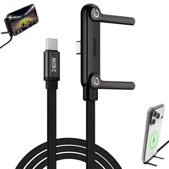 50% OFF Code 240W PD Invisible Holder Charging Cable