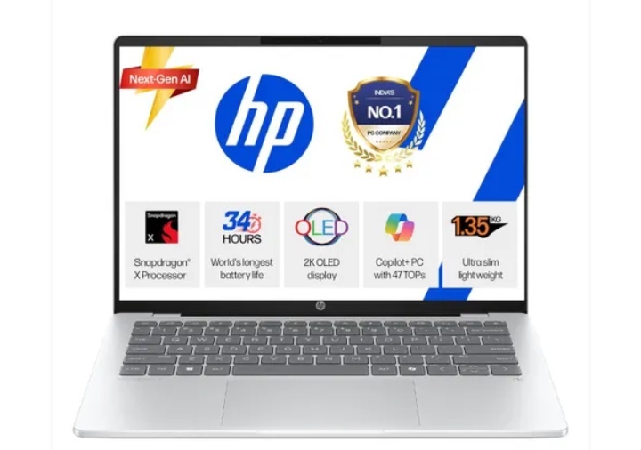 HP OmniBook 5 AI Laptop (Snapdragon X / 16GB / 1TB / OLED) | Vijay Sales | Copilot+ PC | Bank Offers
