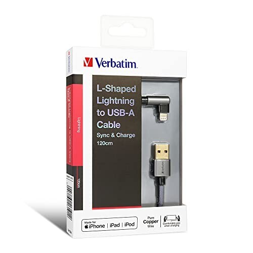 Verbatim Lightning Cable L-Shaped 120cm Grey; 42.2 Inch