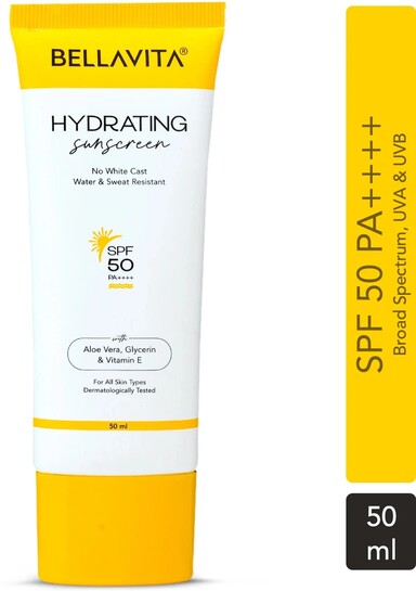 BELLAVITA Sunscreen - SPF 50 PA++++ Water based Hydrating Sunscre...more