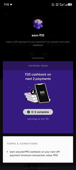 Cred scan and get flat 20₹