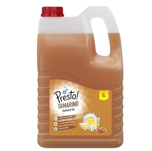 Amazon Brand - Presto! Dishwash Gel | Tamarind | 5 Litre