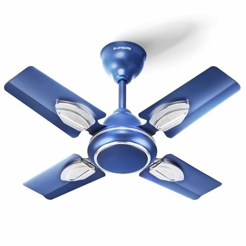 LONGWAY Kiger P1 600 mm/24 inch Ultra High Speed 4 Blade Anti-Dust Decorative Star Rated Ceiling Fan (Silver Blue, Pack of 1)