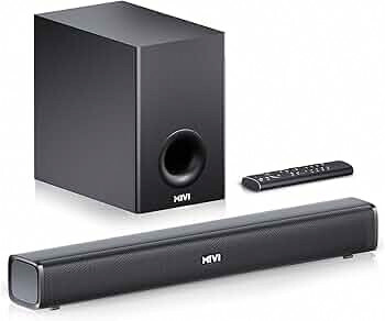Mivi Fort Hip-Hop 1000 180 Watts Home Theatre Soundbar [New Launch], 2.1 Channel, 2 in-Build Speakers and 1 External Subwoofer, Multiple EQ & Input Modes, BT v5.3, Made in India Sound bar 