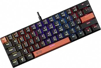  acer Nitro X Wired Mechanical Gaming Keyboard | 61 Keys | Red Switches | 17-Mode Rainbow Backlight | 50M Keystroke Life | 22-Key Anti-Ghosting | Double Injection Keycaps |  