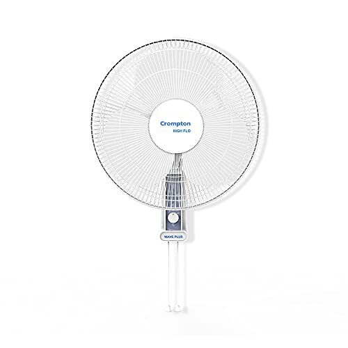 Crompton Wave Plus 400 mm wall Fan | Adjustable Height | Smooth Oscillation | Superior Air Delivery | 2 Year Warranty | White