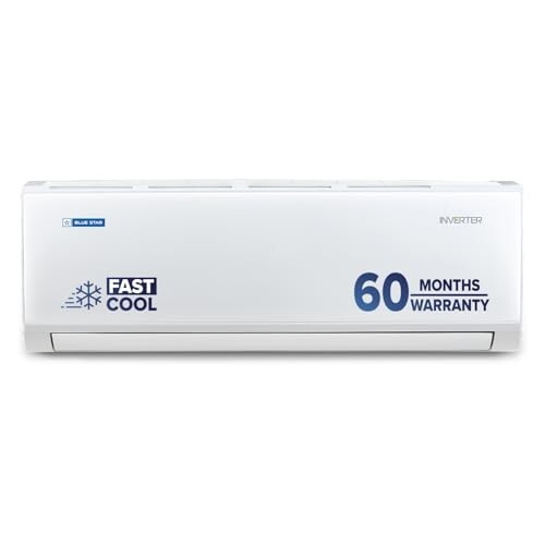 Blue Star 1.5 Ton 5 Star,Inverter Split AC (Copper, Convertible 5 in 1 Cooling, DigiQ Hepta Sensor, Dust Filter, Self Diagnosis, IE518PNU, White)