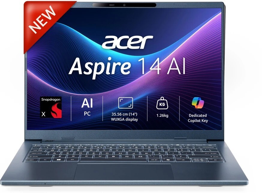 Acer Aspire 14 AI Office 2024 + M365 Basic Snapdragon X - (16 GB/512 GB SSD/Windows 11 Home) A14-11M Laptop