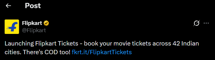 Launching Flipkart Tickets - book your movie tickets across 42 Indian cities. There's COD too! http://fkrt.it/FlipkartTickets
