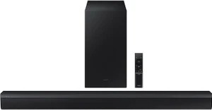 Samsung (HW-B45E/XL) 3 speakers Wireless Subwoofer, Dolby Digital and DTS Virtual X 300 W Bluetooth Soundbar (Black, 2.1 Channel)