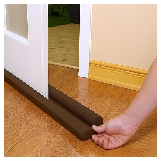 Door Bottom Sealing Strip Guard for Home | Door Stoppers | Door Seal | Door Closers | Sound-Proof Reduce Noise Energy Saving Weather Stripping |Outdoor Waterproof - Brown,(Pack of 1)