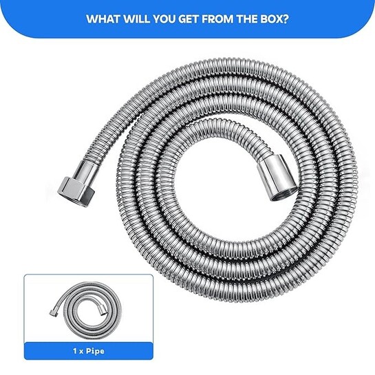 Amazon Basics Stainless Steel 304 Flexible Health Faucet Hose Pipe (1 Meter)