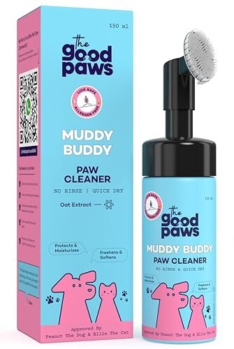 Muddy Buddy Paw Cleaner for Dogs & Cats, No Rinse Foaming Cleanser,150 ml