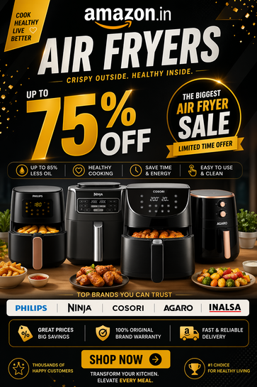 Best Selling Air Fryers Upto 75% off | Stop deep-frying your health! Score the best air fryer deals