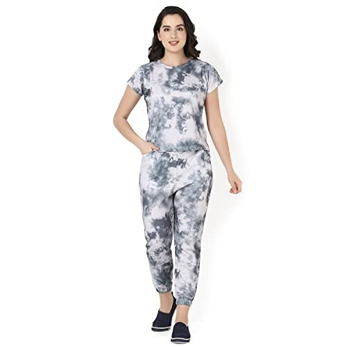 GRECIILOOKS Women's Cotton Blend Solid Co-Ord Set