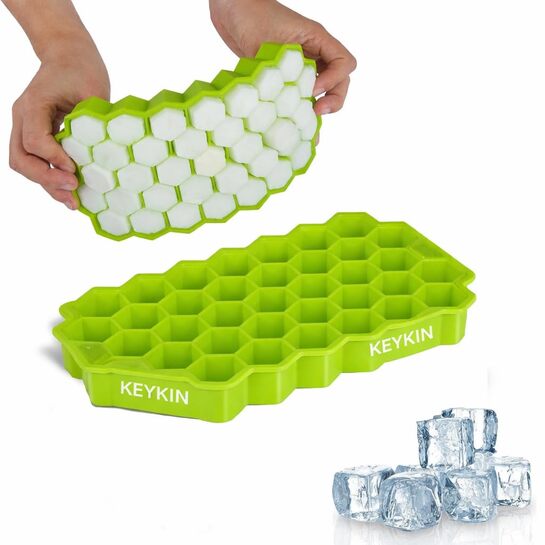 Ice Cube Tray Silicone for Freezer Honeycomb 37 Cavity Ice Cube Mould Outdoor Flexible Tray