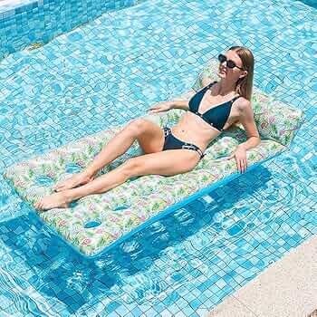 FIZLOZ Inflatable Pool Float for Adults Water Lounger Pool PVC Swimming Bed on the Water Large Pool Lounge Raft, Lightweight, : Amazon.in: Toys & Games