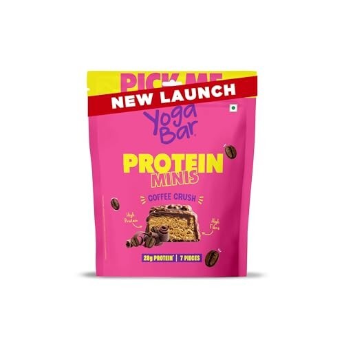Yogabar Protein Minis, 4g Protein Bar (7 Bars, Coffee Crush)