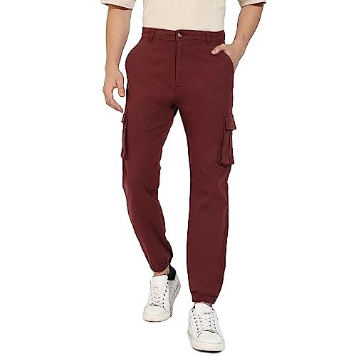 Campus Sutra Men's Regular Fit Low Rise Cargo Pant