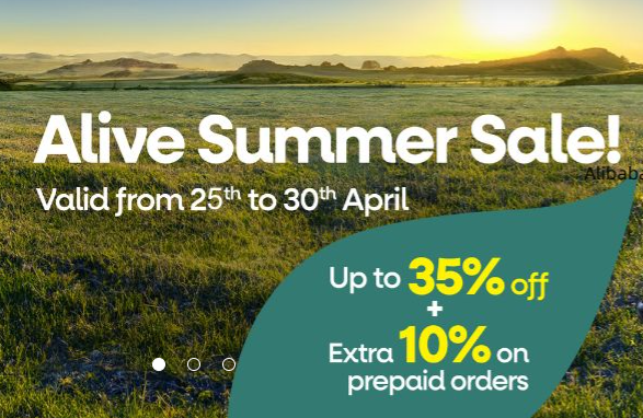 Alive Summer Sale-Upto 35% Off+10% Off On prepaid orders