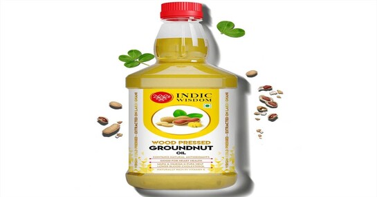 INDICWISDOM Wood Cold Pressed Groundnut Oil (Extracted on Wooden Churner)