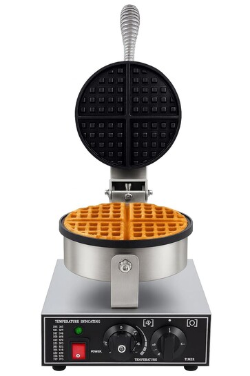 Belgian Waffle Maker Round Non-Stick Waffle Iron with Time Control 