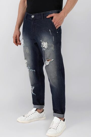 Campus Sutra Men's Stretchable Cotton Mid-Rise Classic Denim Jeans| colour: C4-Blue | size: 34 