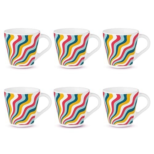 Larah by BOROSIL Novelty Series Kroma Opalware Mug, Set of 6 - 160 ml Each