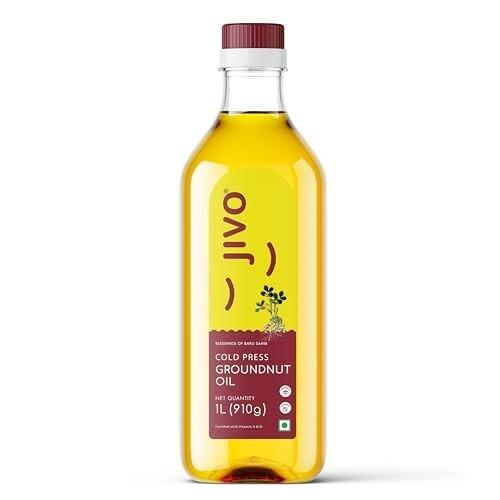 Jivo Groundnut Oil 1 Litre | Cold pressed (Buy 2 litre to get 1 litre at 181/-)