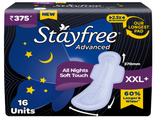 [Available at 50% in Vashi, Sector 14, New Bombay] Stayfree Advanced All Nights XXL plus (Pack of 16)