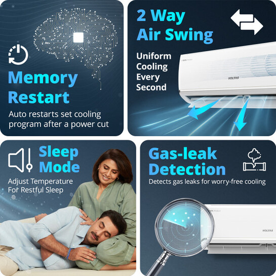 Voltas 2026 Model 1.5 Ton 3 Star Split Inverter AC (183INV CAN(4504114), White)