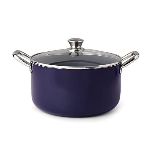 Fackelmann Ceramic Nonstick Biryani Pot,Handi,Casserole W Glass Lid 24Cm