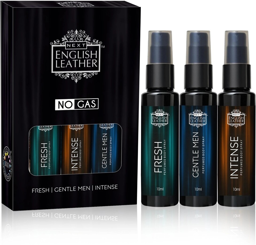 Next Care English Leather Gentlemen Fresh Intense (Pack of 3 X10ml) Long Lasting Perfume