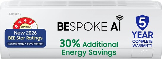 Samsung Bespoke AI 2026 Model 1.5 ton 4 Star Split Inverter with Wi-fi Energy Saving
