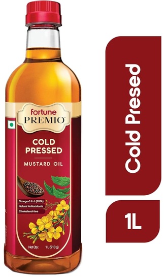 [Prime exclusive coupon] Fortune Premio Cold Pressed 1000 ml mustard Oil 