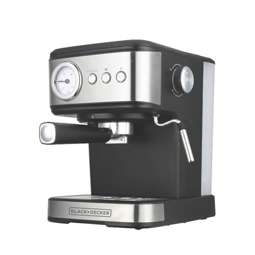 BLACK+DECKER BXCM1001IN 1100W 10-Cup 15 Bar Expresso Coffee Maker | 1.5L  (Black+Grey)