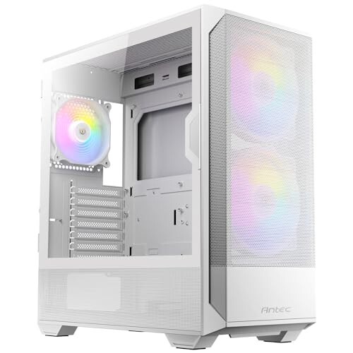 Antec NX416L Mid-Tower ATX Gaming Case with Side Tempered Glass (White)