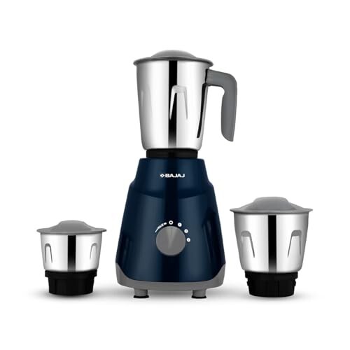 Bajaj GX1 Ninja Series 500W Mixer Grinder With 3 Jars (Stainless Steel Jars) Blue
