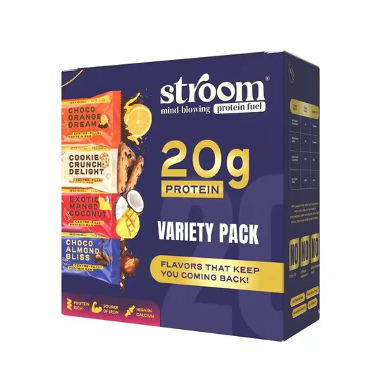 Zepto : Stroom Center-Filled Protein Bars | 20g Protein & No Added Sugar