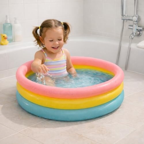 Toy Imagine Baby Bath Tub 0–3 Years | 2 Feet Round Pool 34" X 10" Sunset Glow 